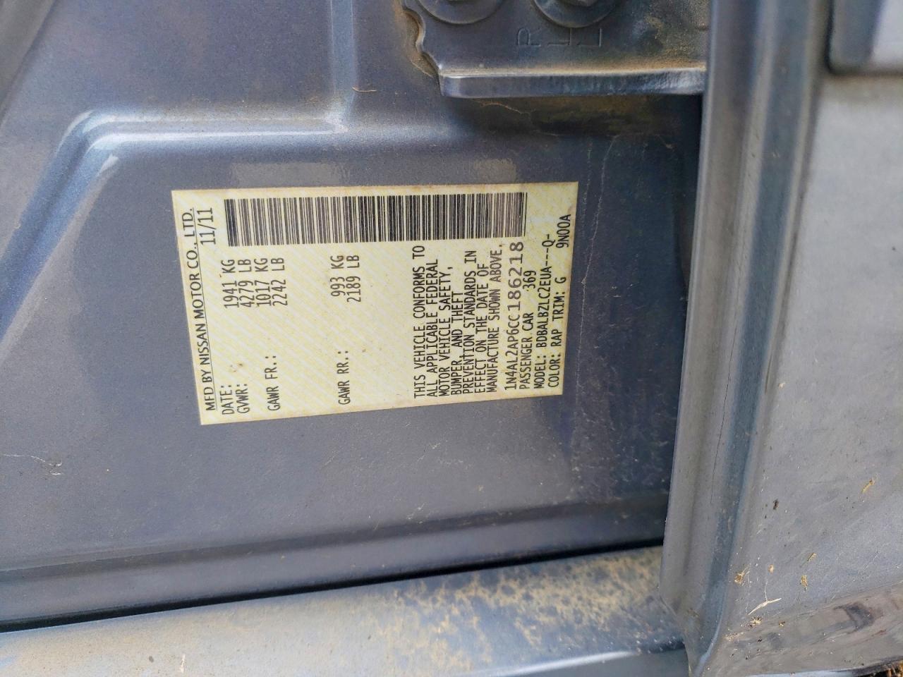 2012 NISSAN ALTIMA 2.5 photo 25