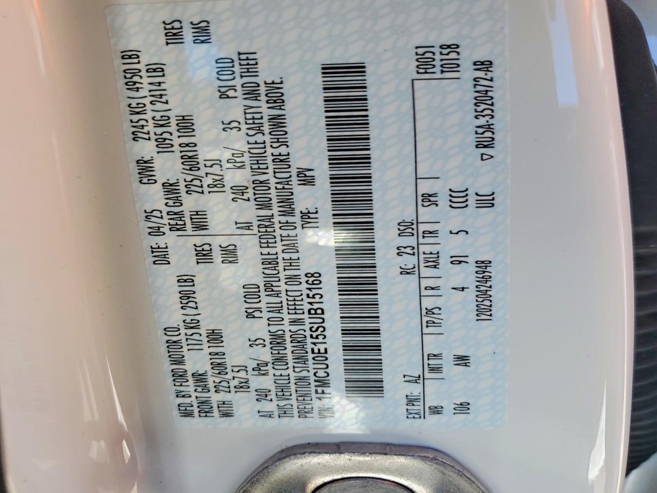 2025 FORD ESCAPE photo 23
