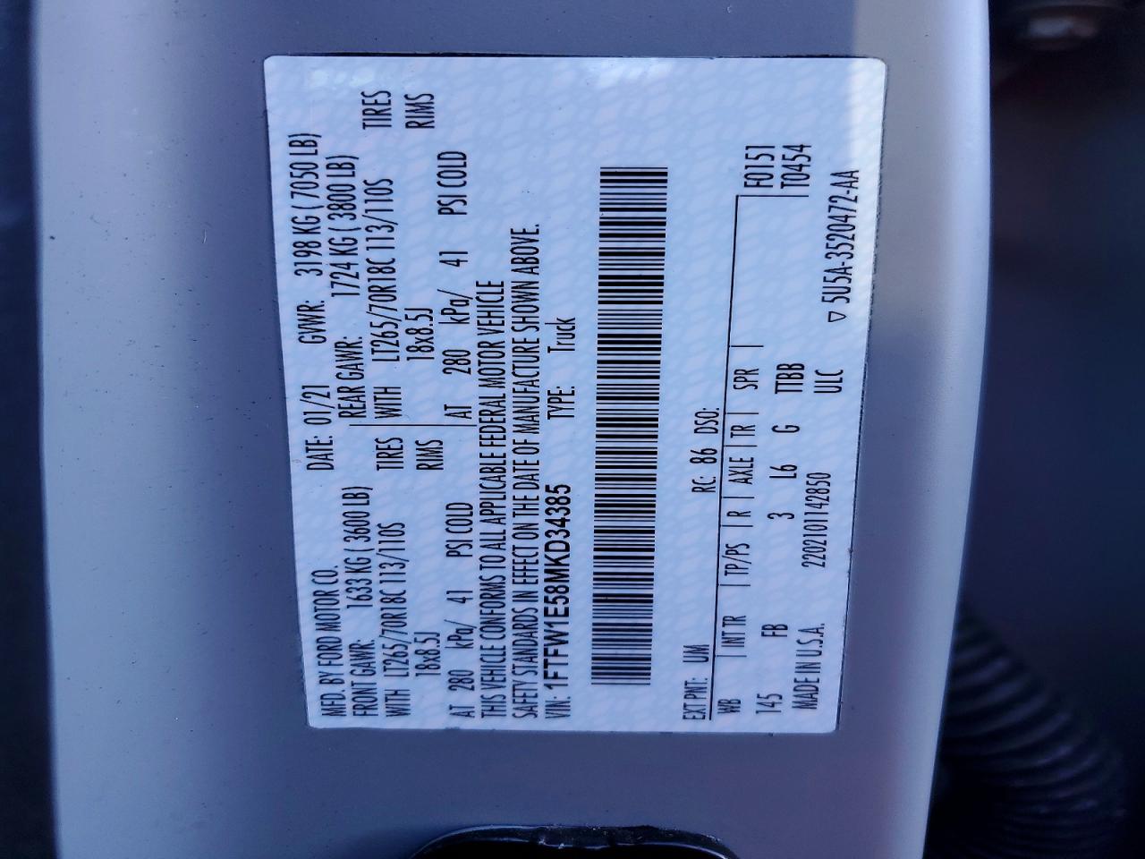 2021 FORD F150 SUPERCREW photo 13