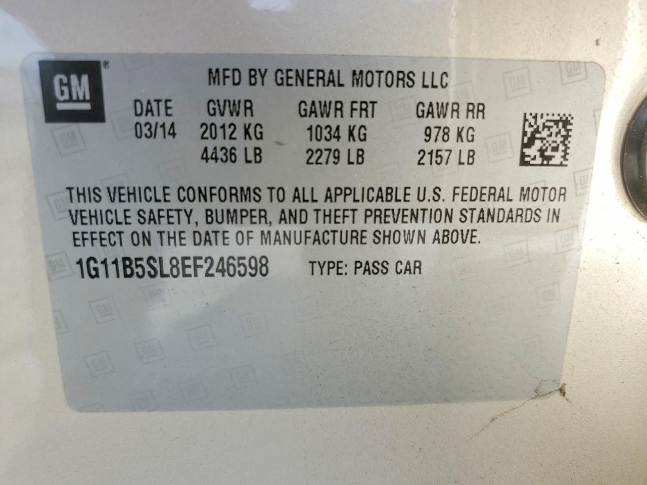 2014 CHEVROLET MALIBU LS photo 34