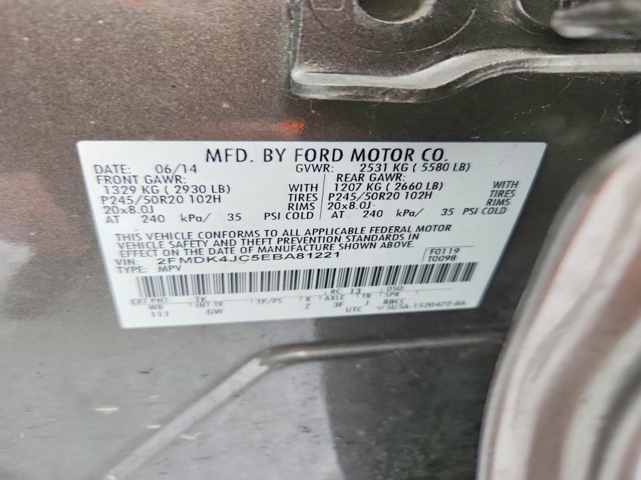 2014 FORD EDGE SEL photo 13