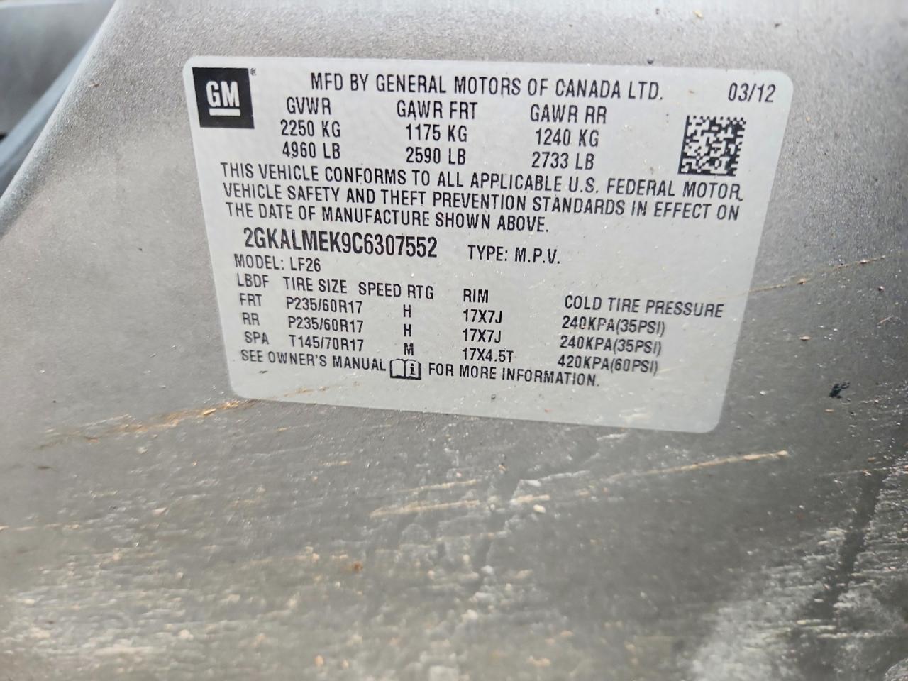 2012 GMC TERRAIN SLE photo 23