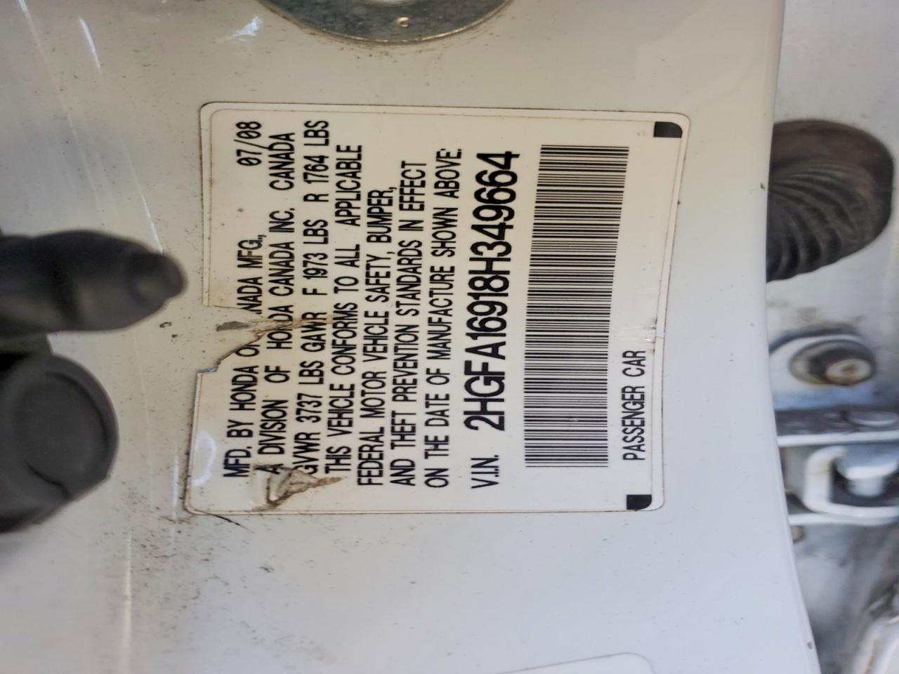 2008 HONDA CIVIC EXL photo 12