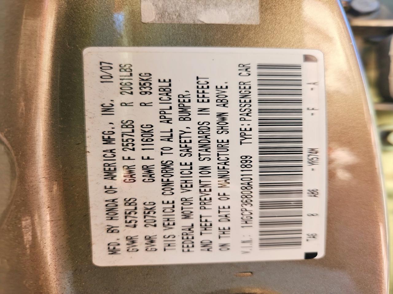 2008 HONDA ACCORD EXL photo 23