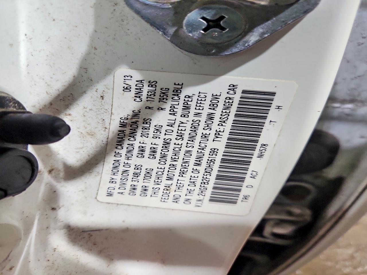 2013 HONDA CIVIC LX photo 23