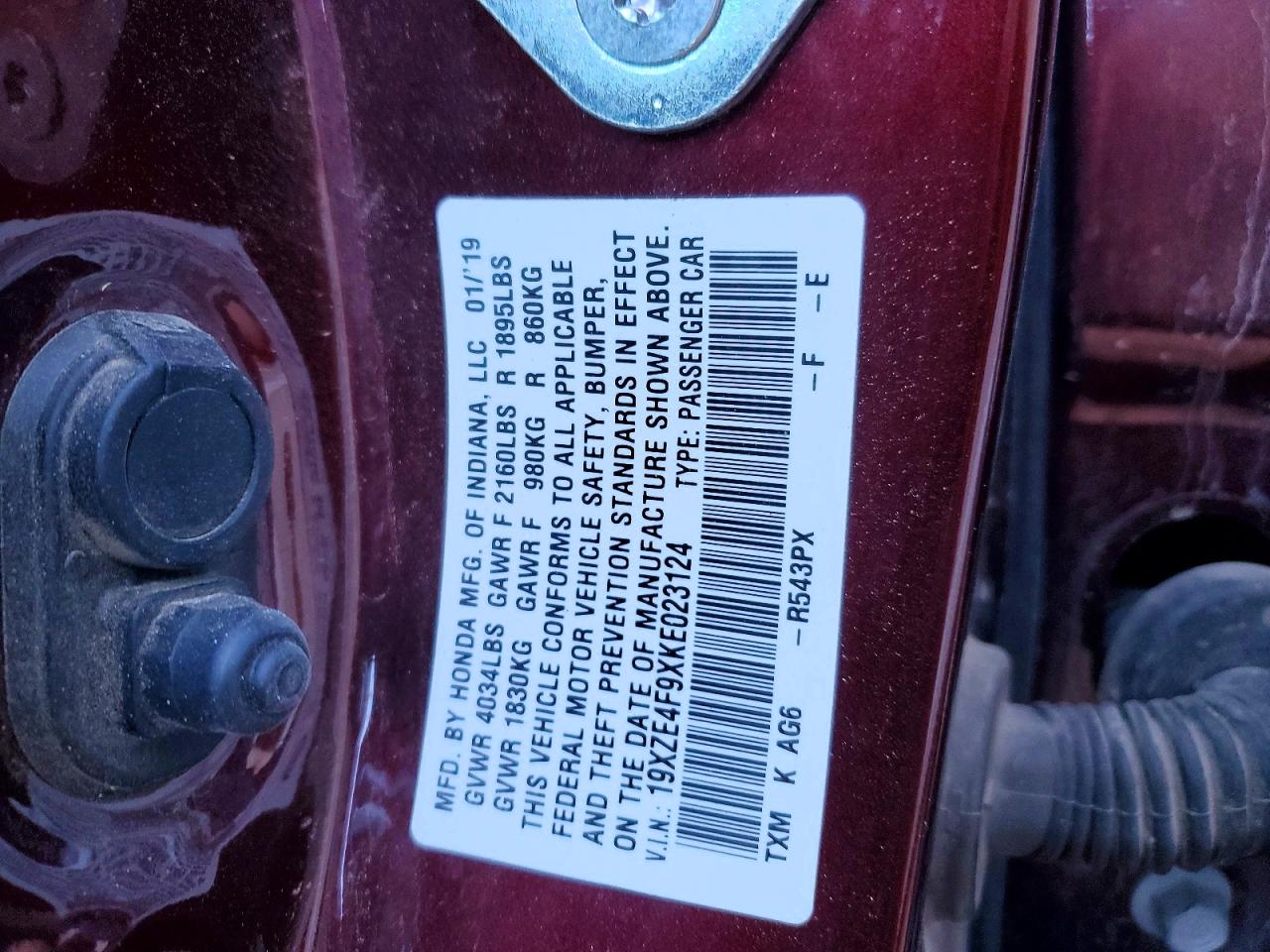 2019 HONDA INSIGHT TOURING photo 12
