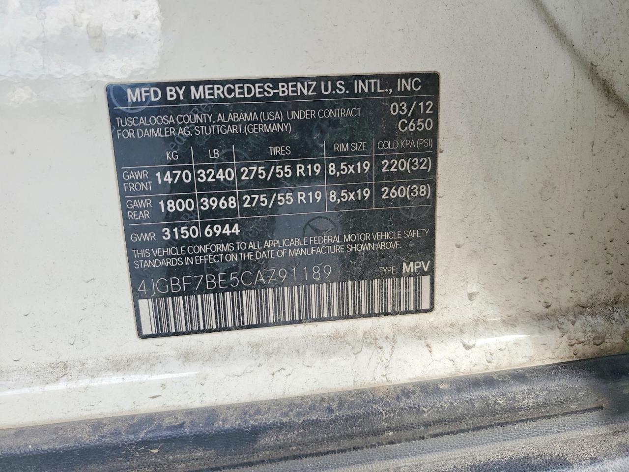 2012 MERCEDES-BENZ GL 450 4MATIC photo 14