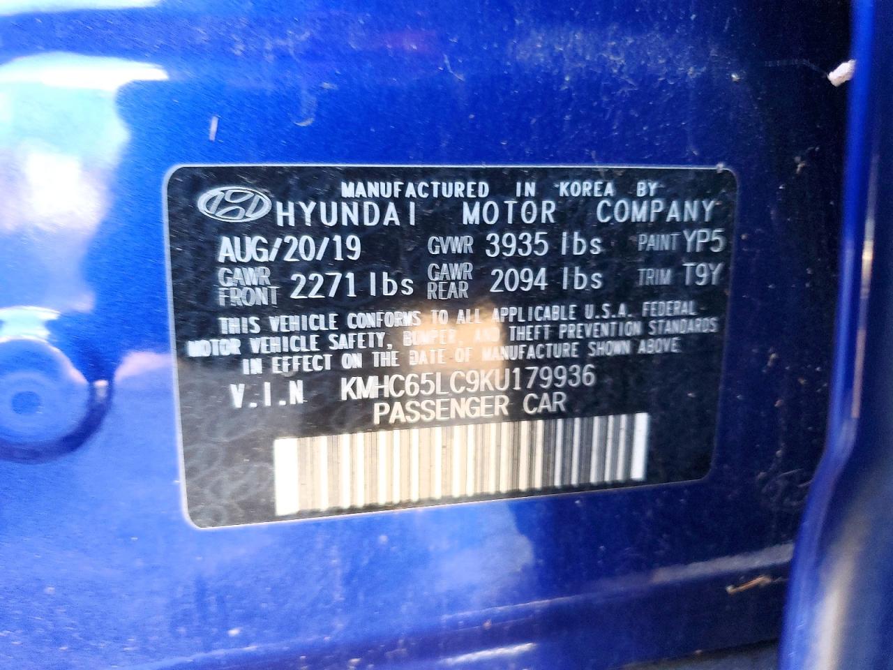 2019 HYUNDAI IONIQ BLUE photo 23