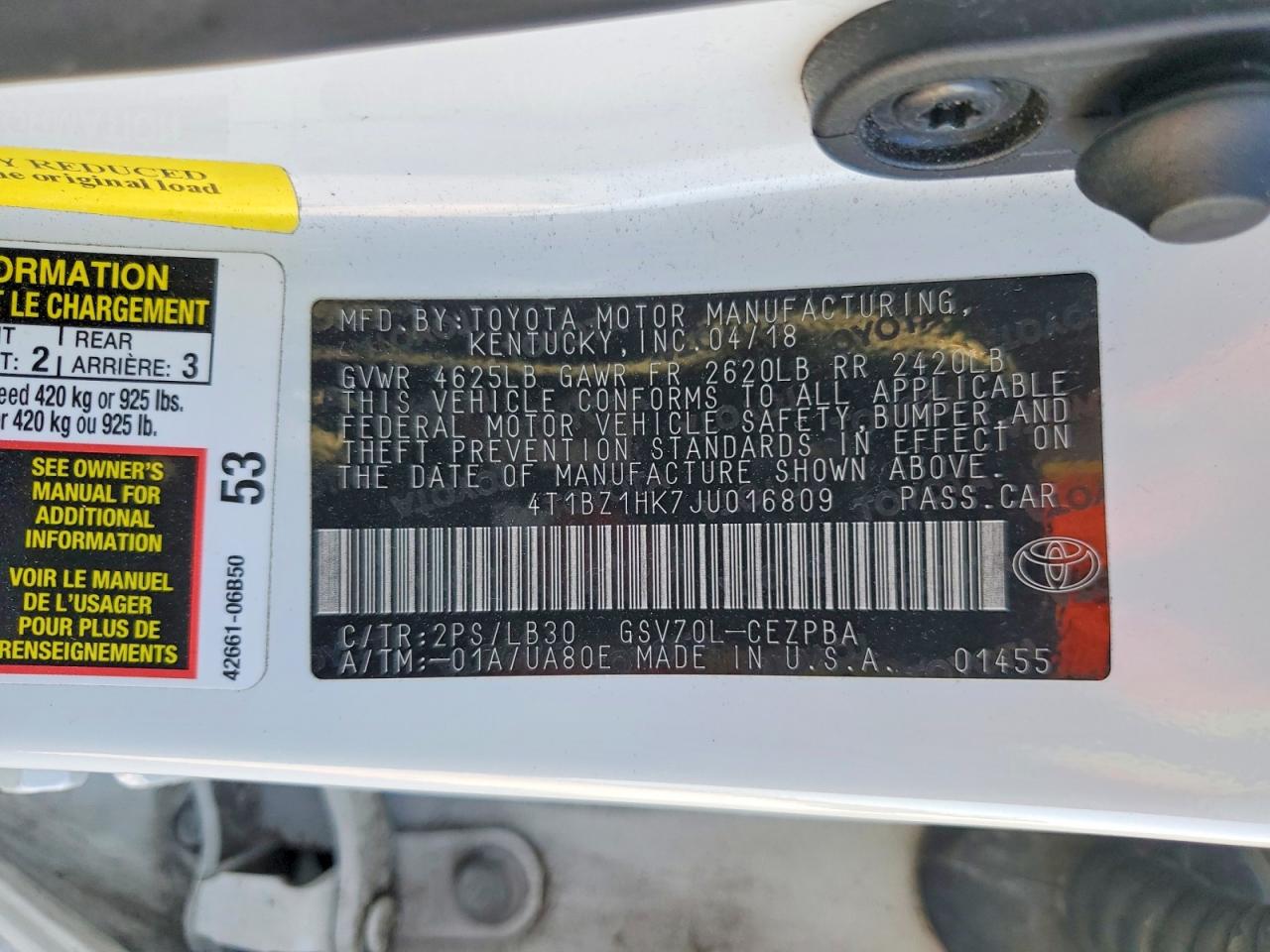 2018 TOYOTA CAMRY XSE photo 12