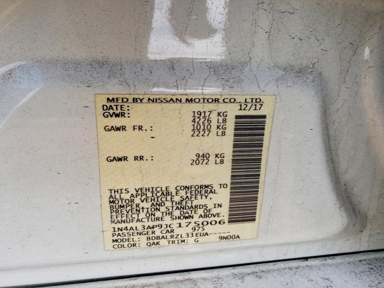 2018 NISSAN ALTIMA 2.5 photo 34