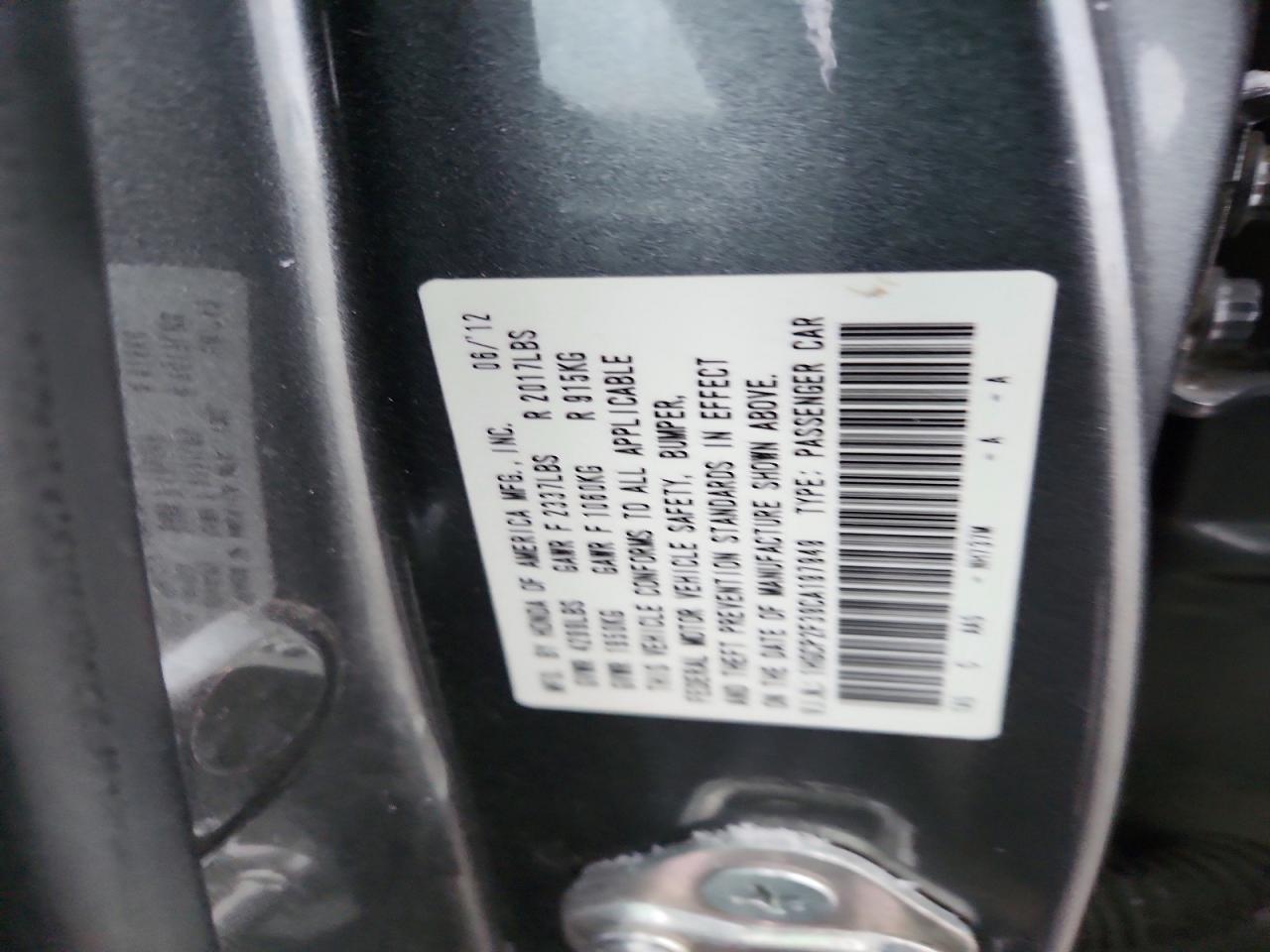 2012 HONDA ACCORD LX photo 12