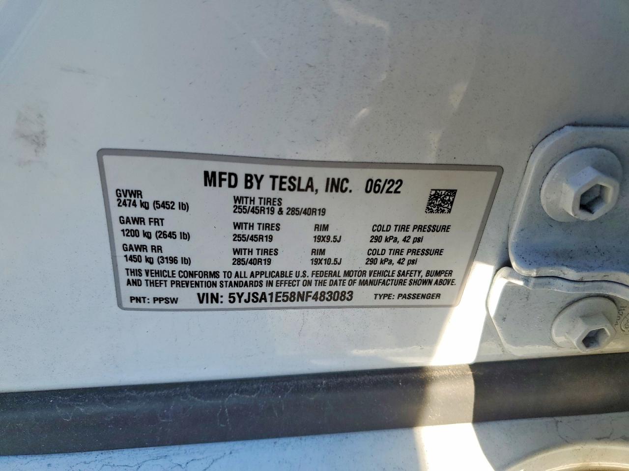 2022 TESLA MODEL S photo 14