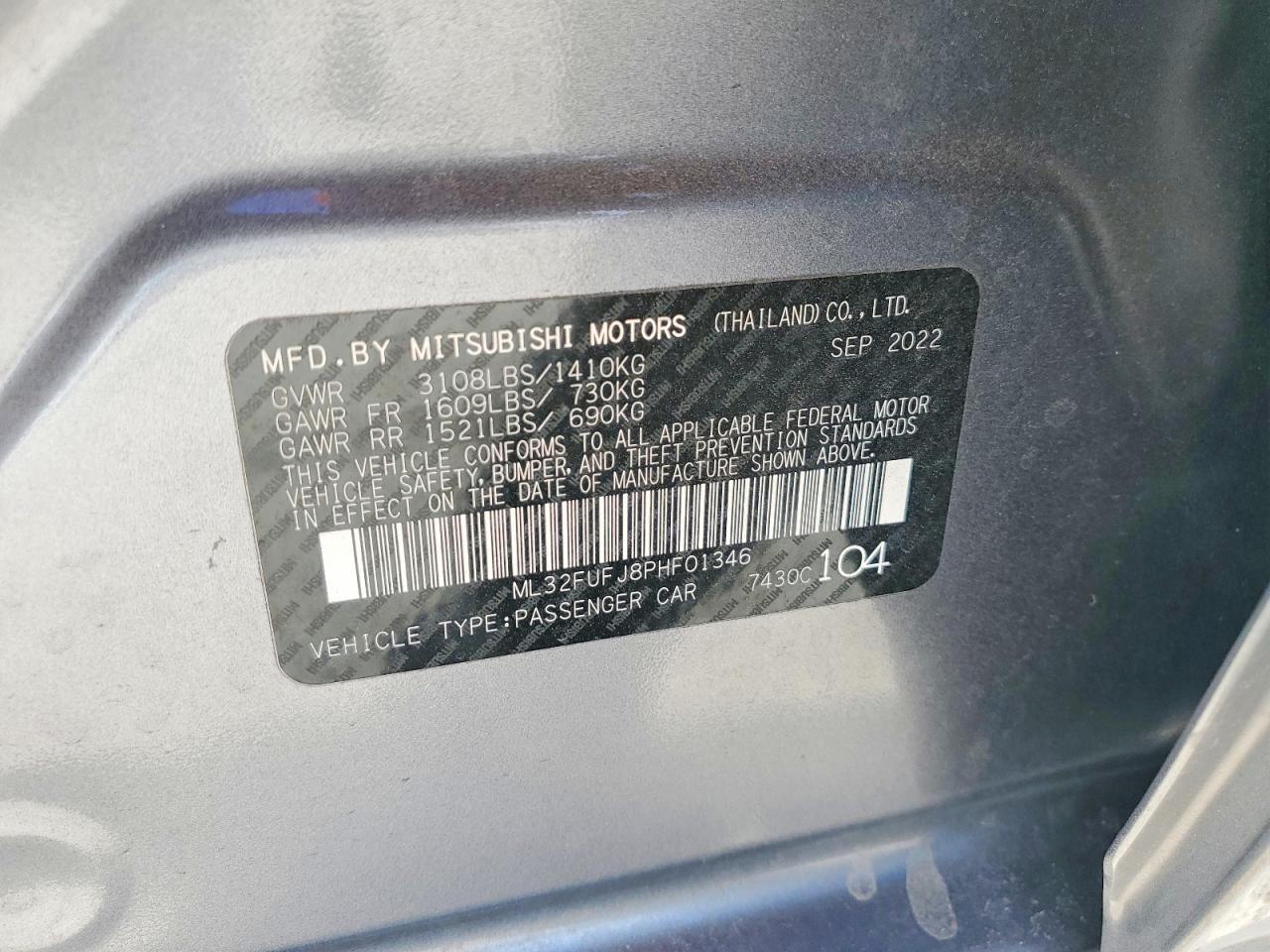 2023 MITSUBISHI MIRAGE G4 ES photo 23
