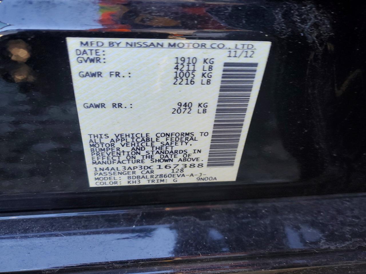 2013 NISSAN ALTIMA photo 12