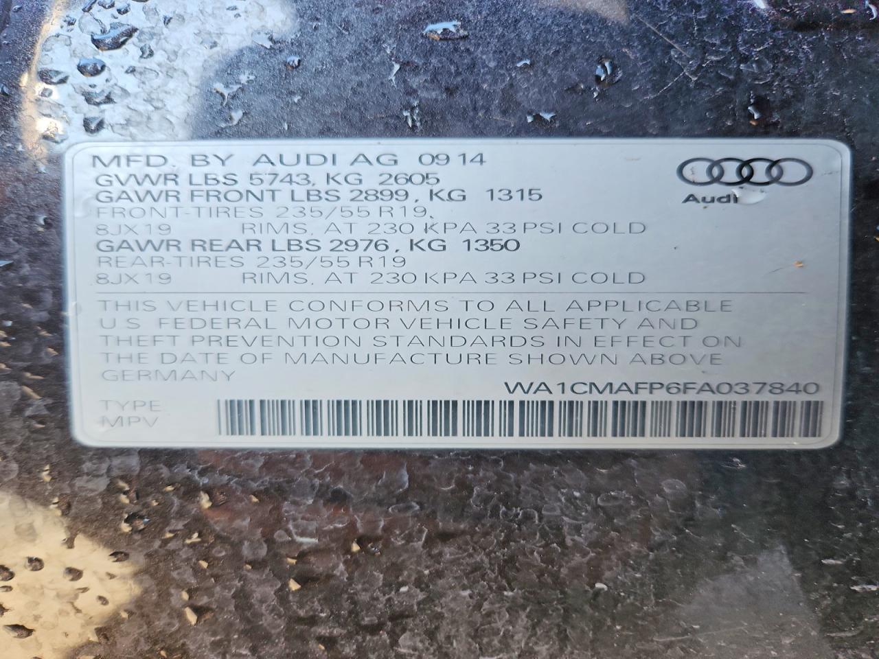 2015 AUDI Q5 TDI PREMIUM PLUS photo 13
