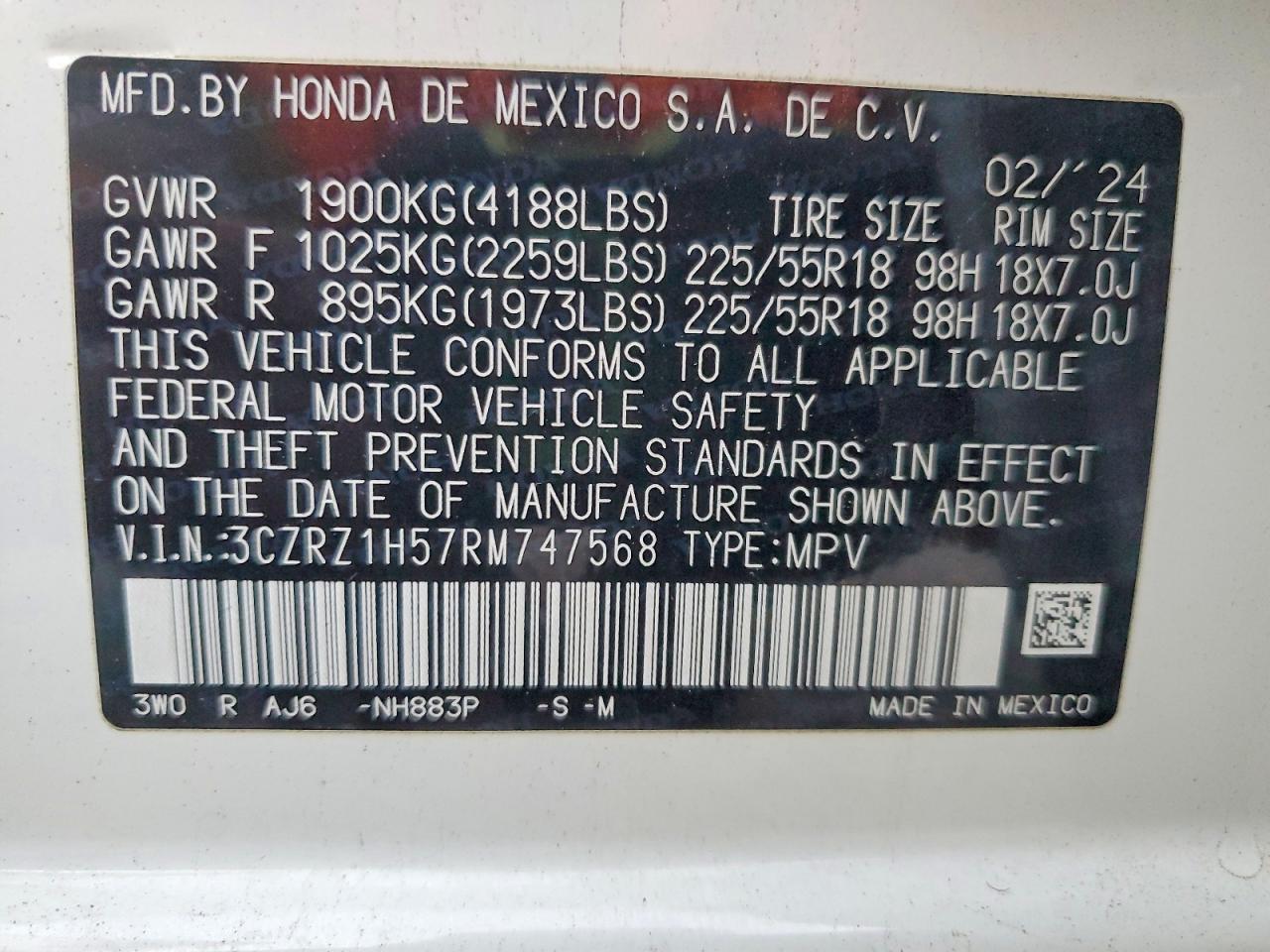 2024 HONDA HR-V SPORT photo 27