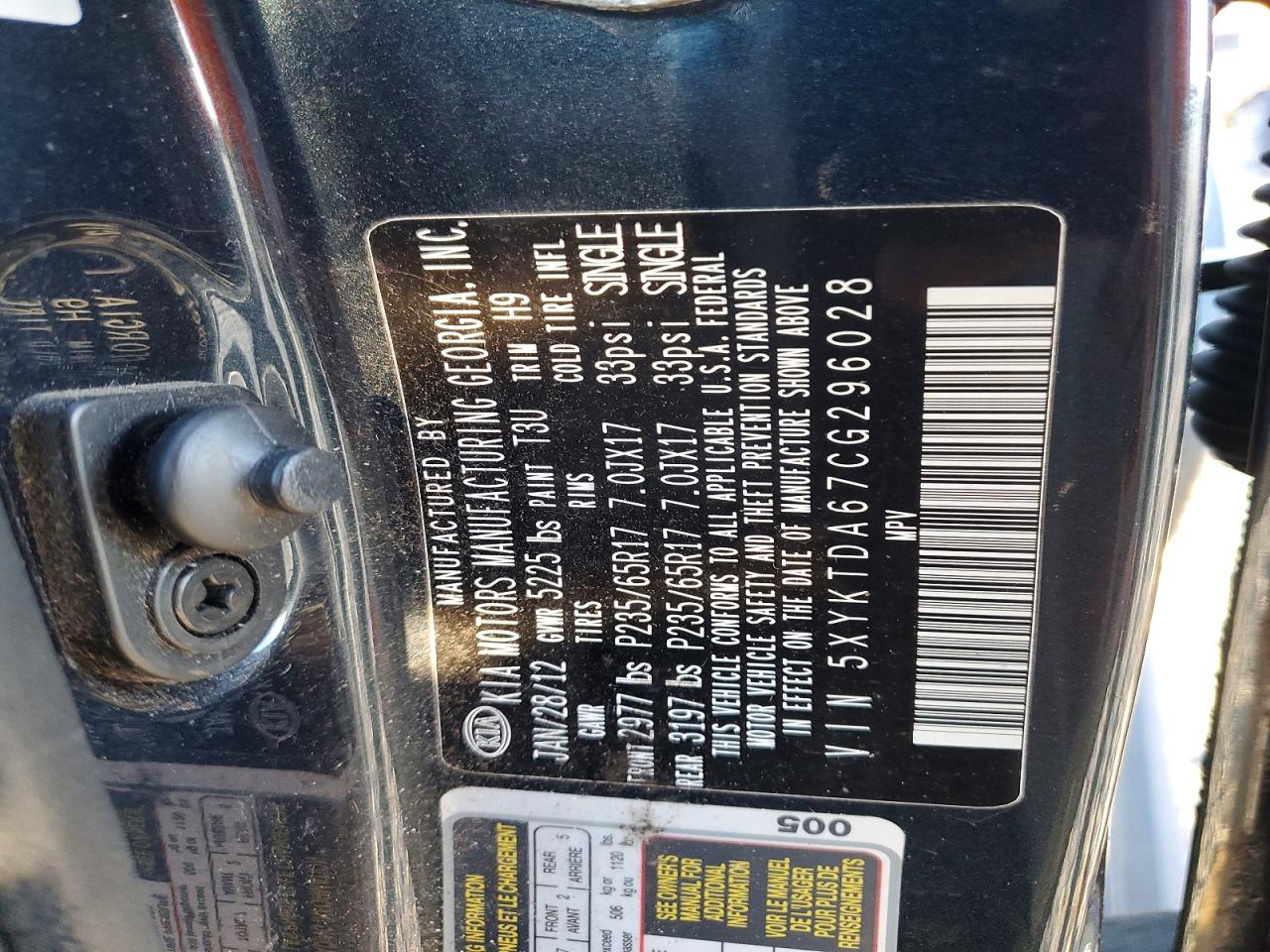 2012 KIA SORENTO photo 27