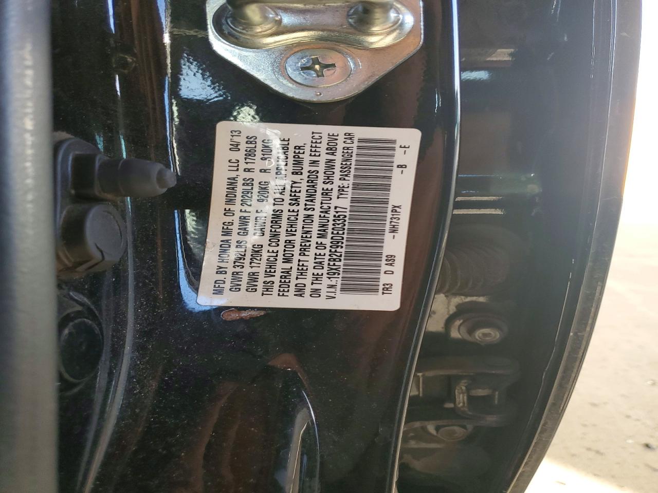 2013 HONDA CIVIC EXL photo 12
