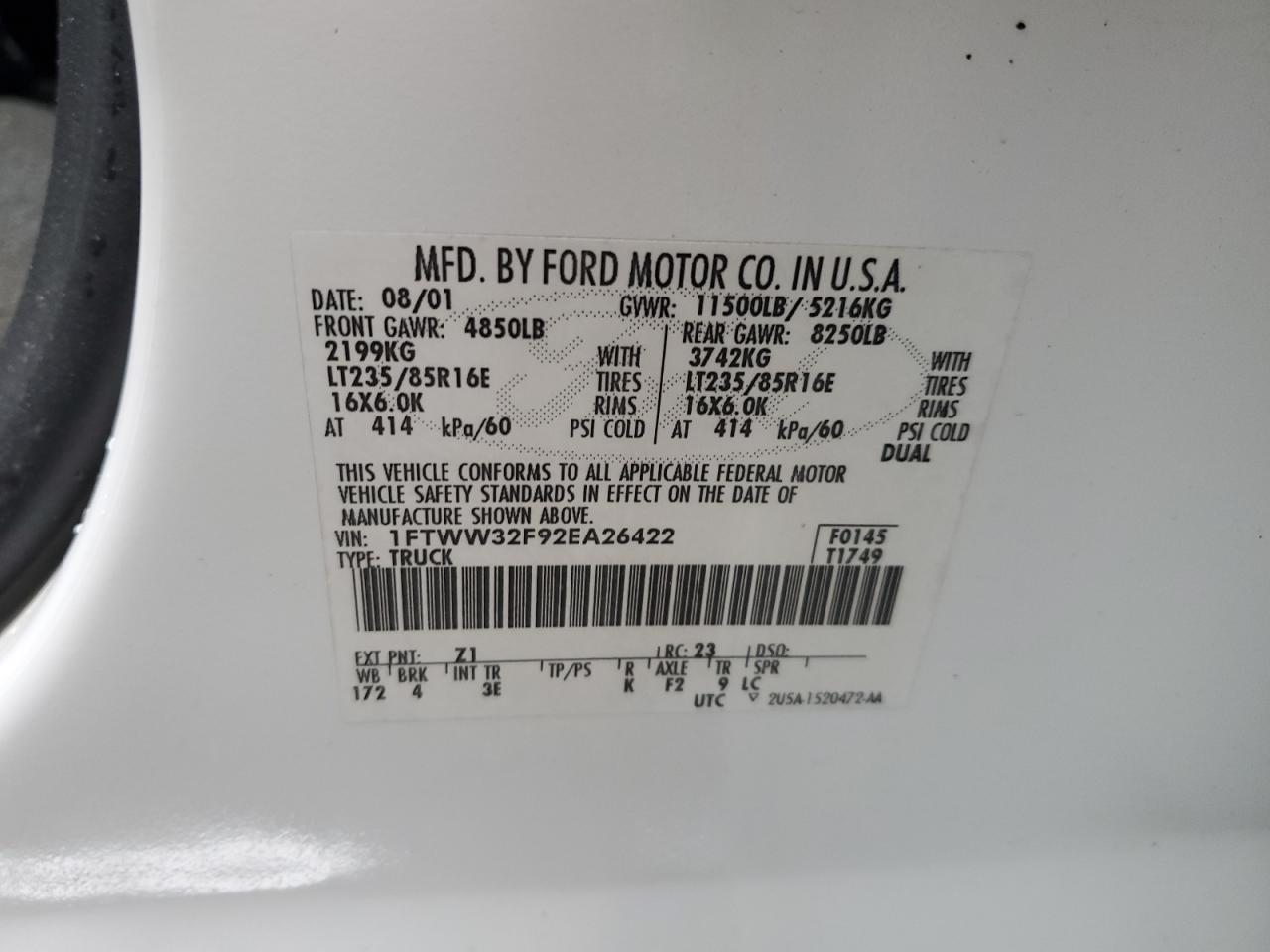2002 FORD F350 SUPER DUTY photo 25