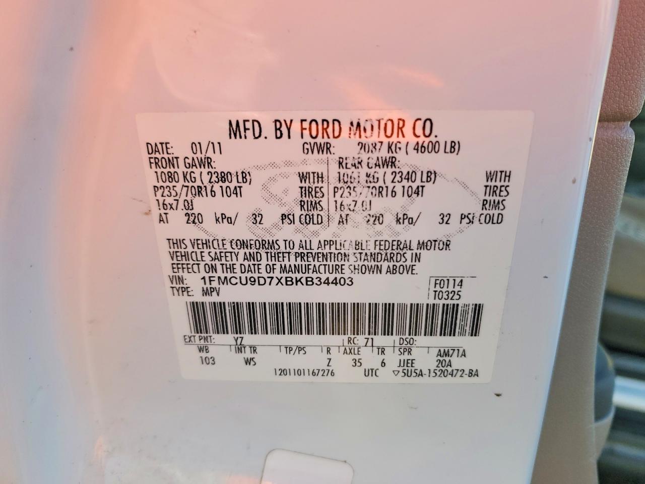 2011 FORD ESCAPE XLT photo 25