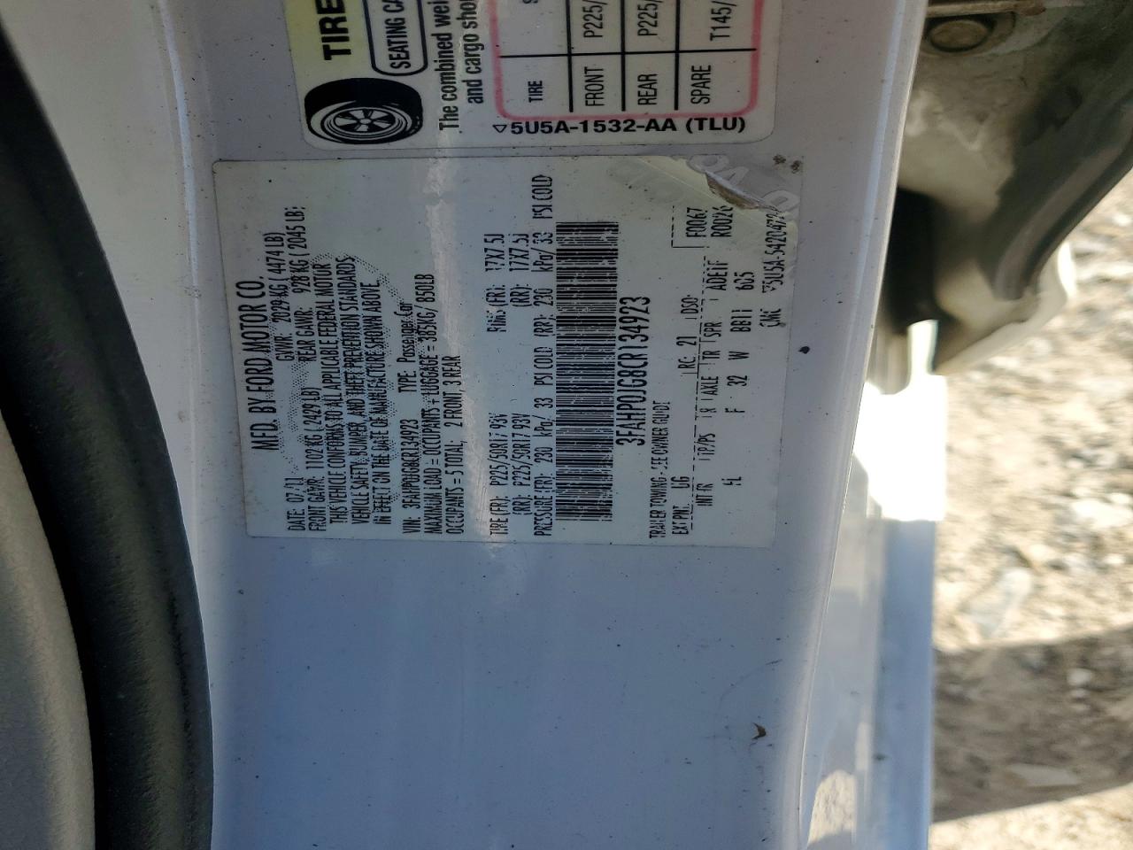 2012 FORD FUSION SEL photo 13