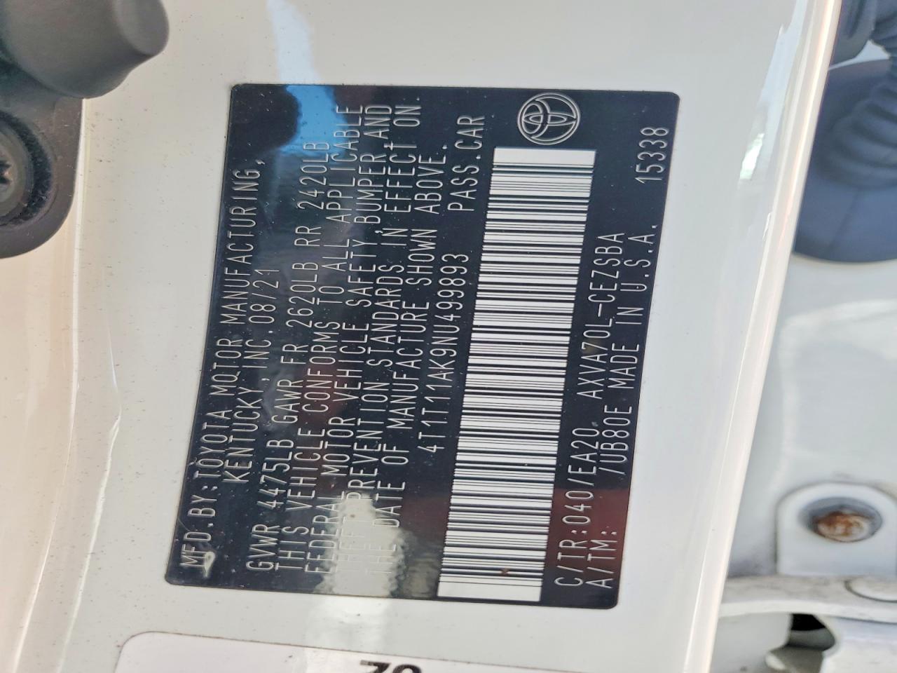 2022 TOYOTA CAMRY SE photo 12