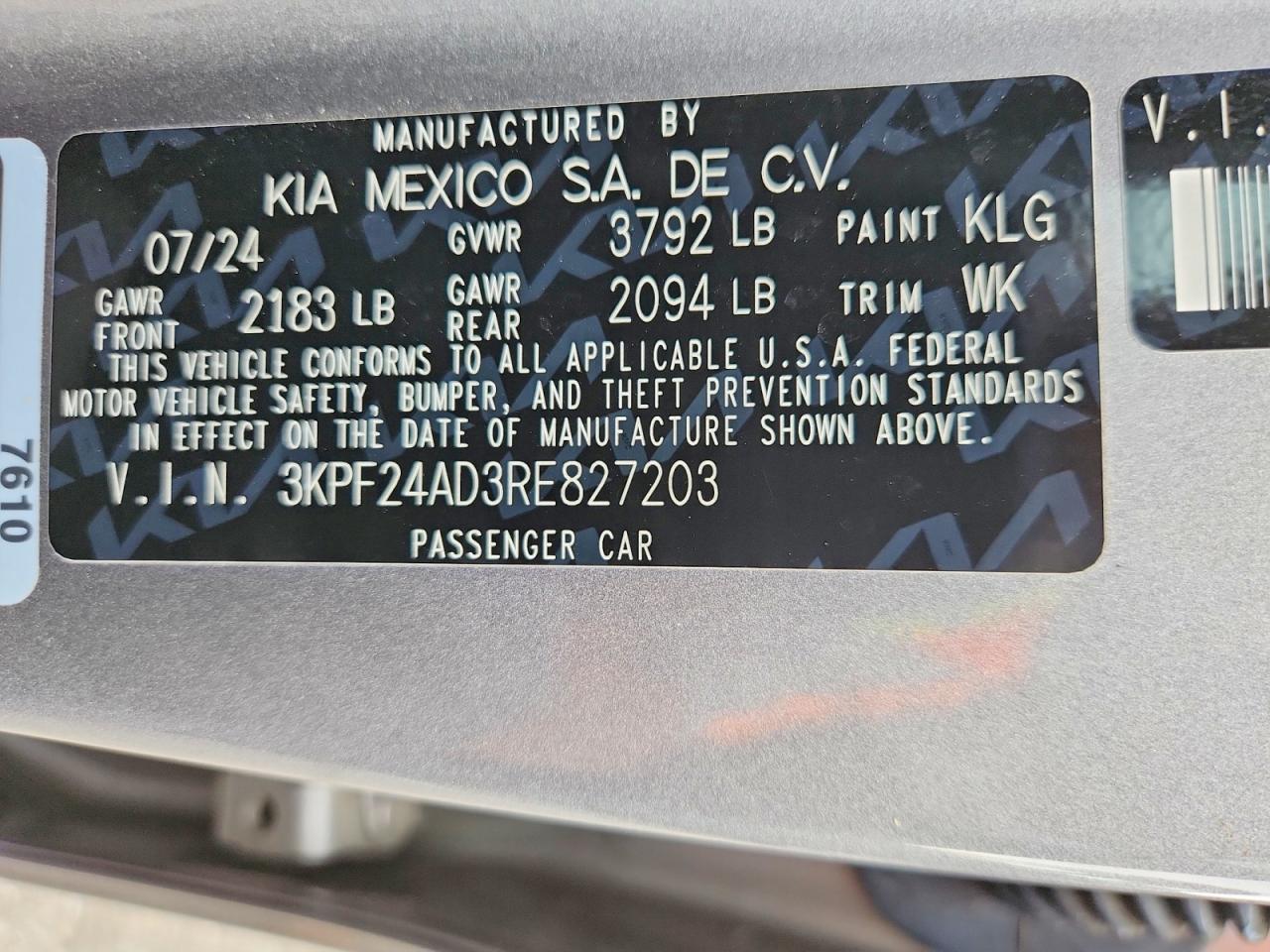 2024 KIA FORTE LX photo 12