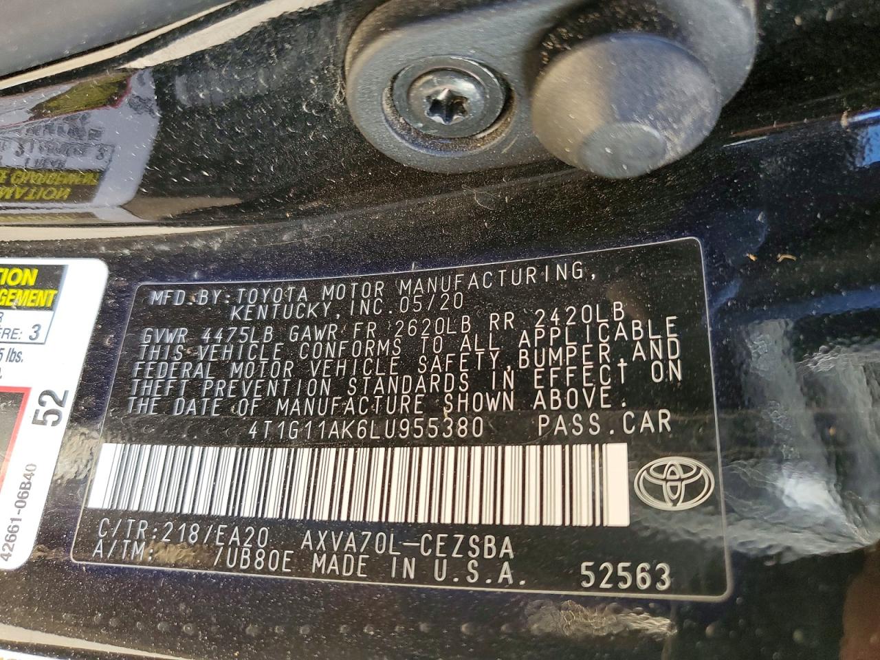 2020 TOYOTA CAMRY SE photo 23