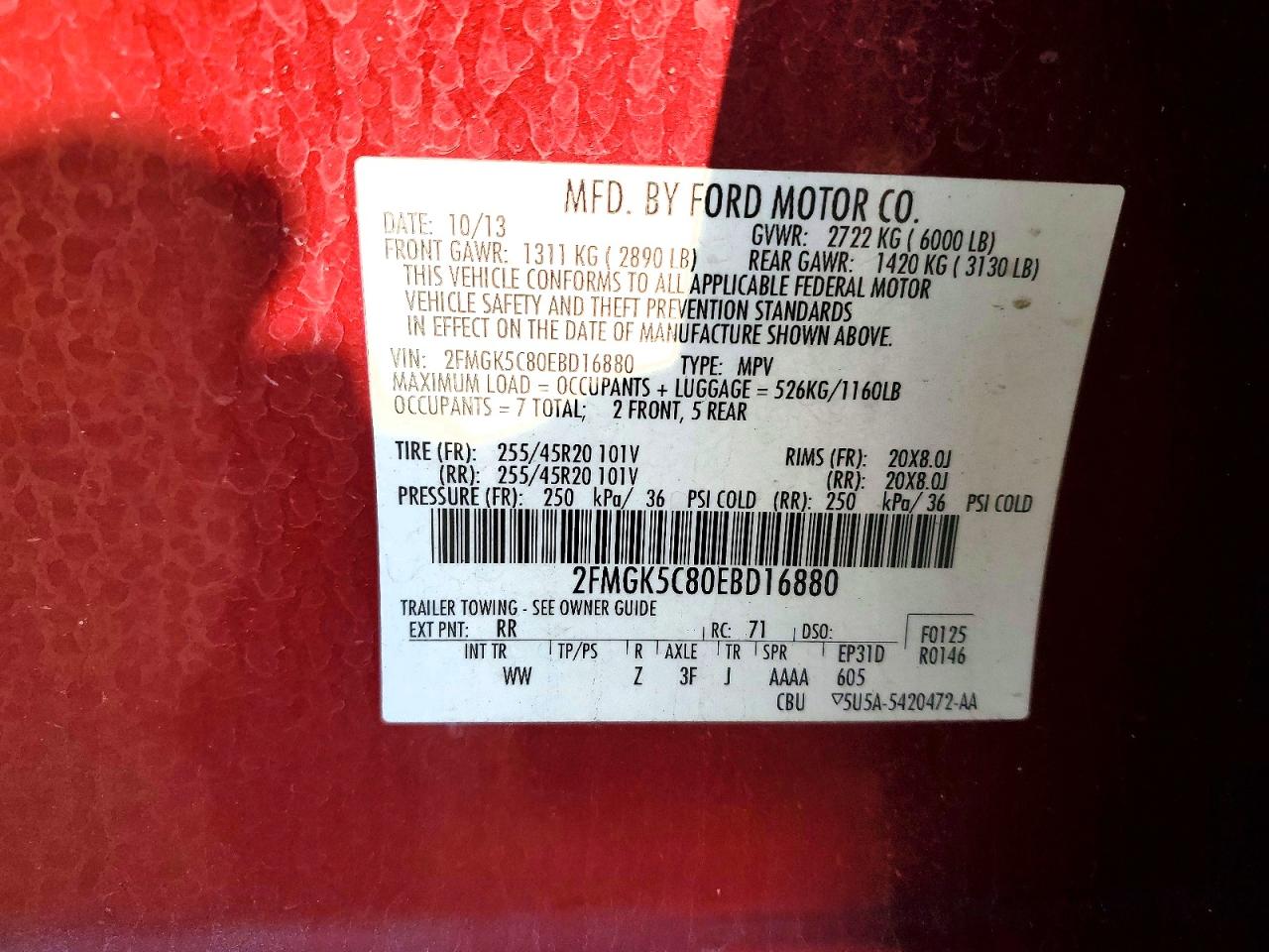 2014 FORD FLEX SEL photo 25