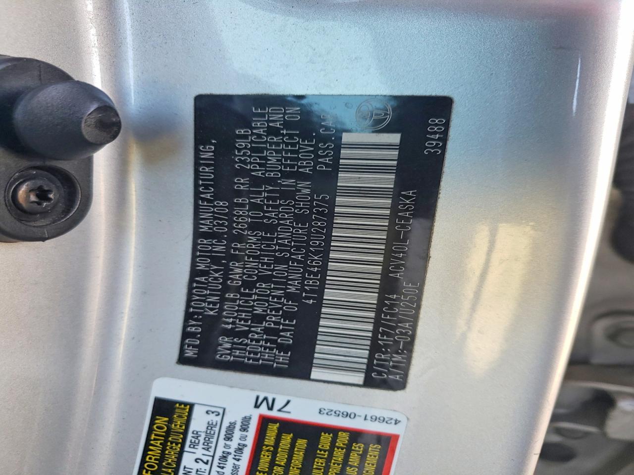 2009 TOYOTA CAMRY BASE photo 23