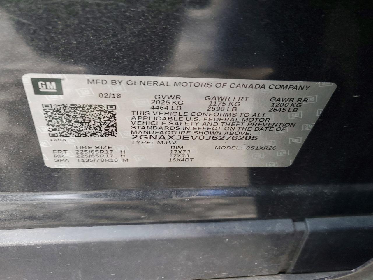 2018 CHEVROLET EQUINOX LT photo 37