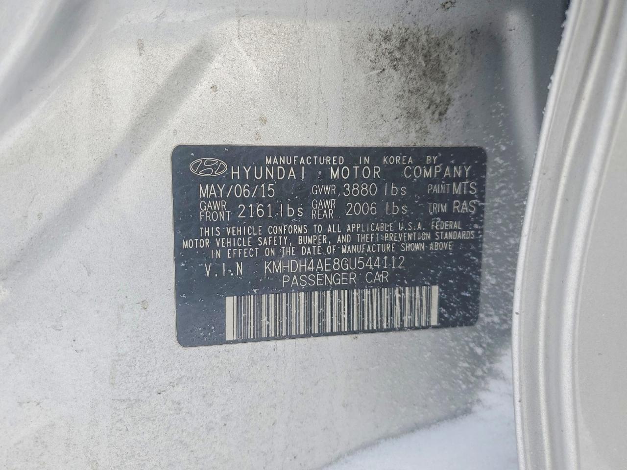 2016 HYUNDAI ELANTRA SE photo 12
