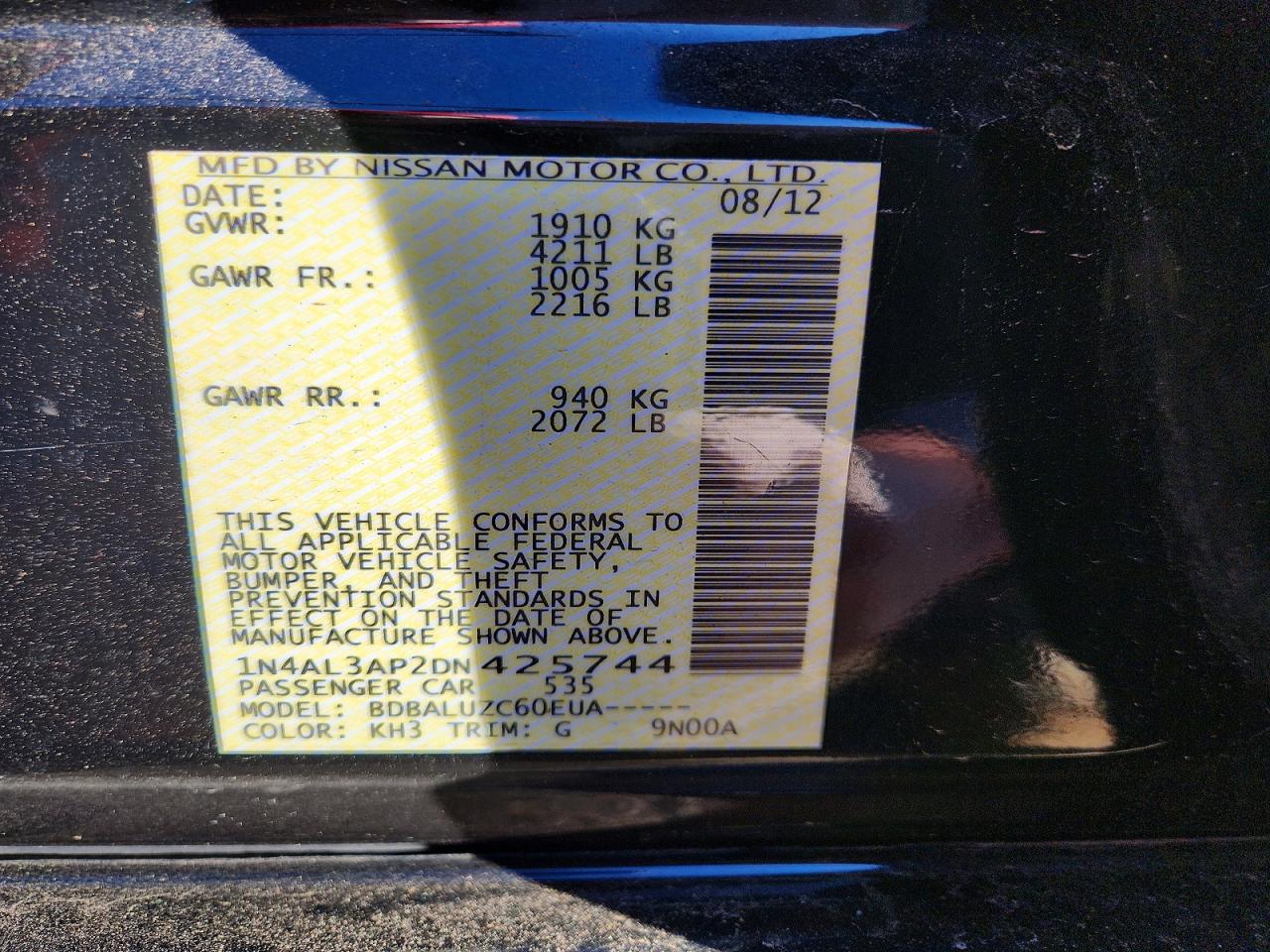 2013 NISSAN ALTIMA 2.5 photo 25