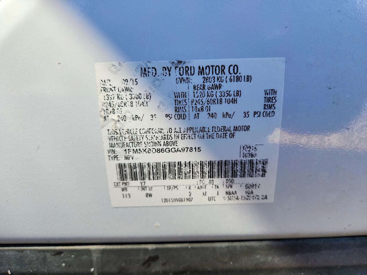 2016 FORD EXPLORER XLT photo 12