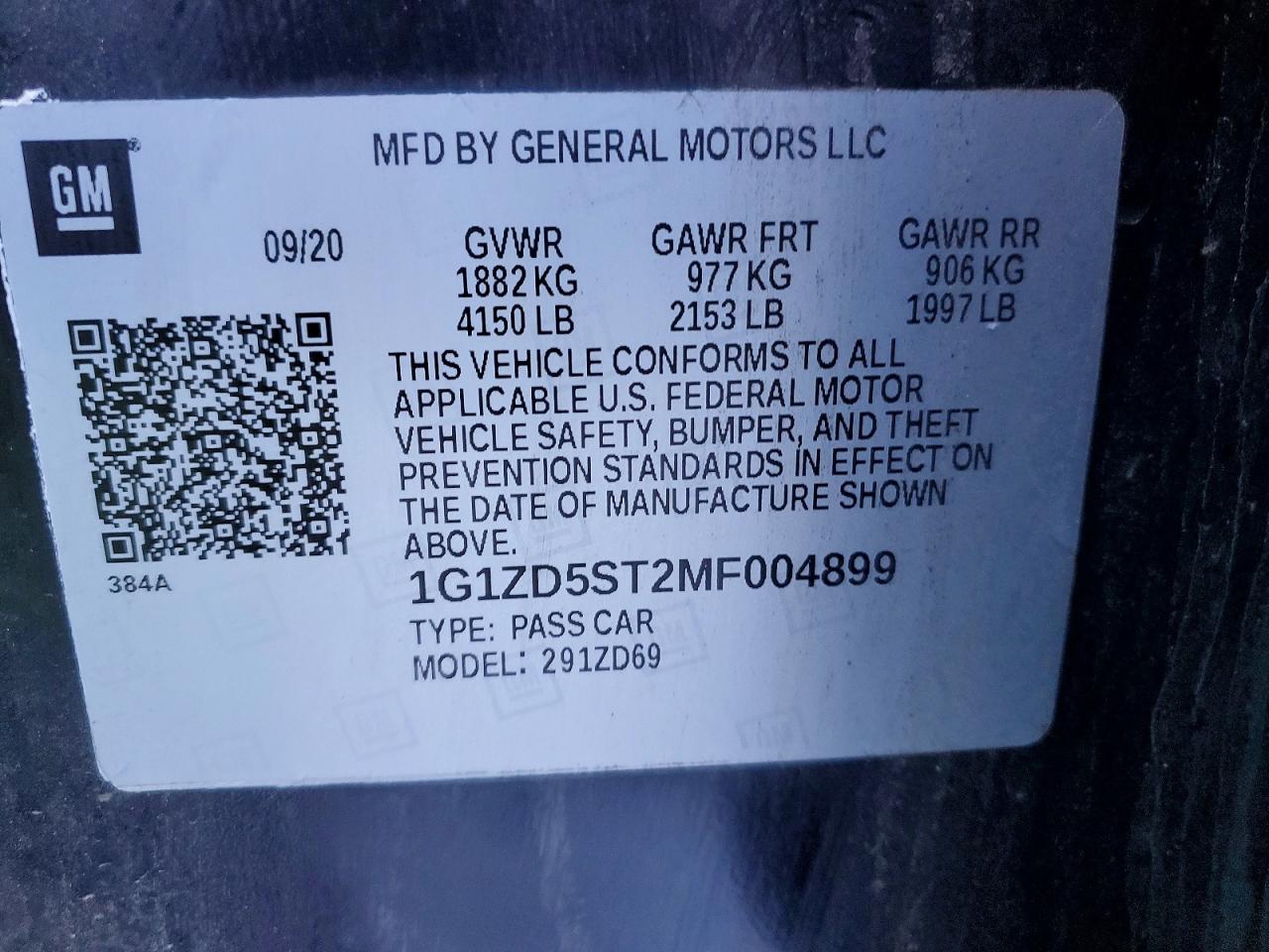 2021 CHEVROLET MALIBU LT photo 25