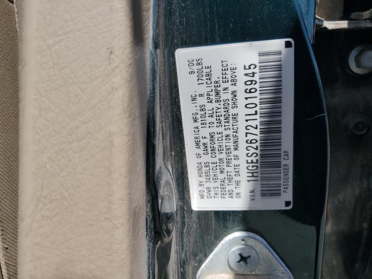 2001 HONDA CIVIC photo 12