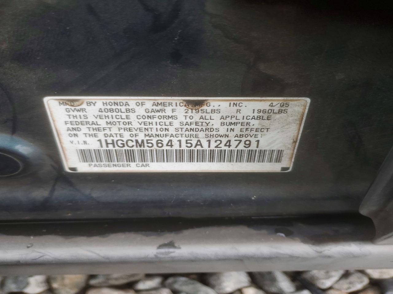 2005 HONDA ACCORD LX photo 34