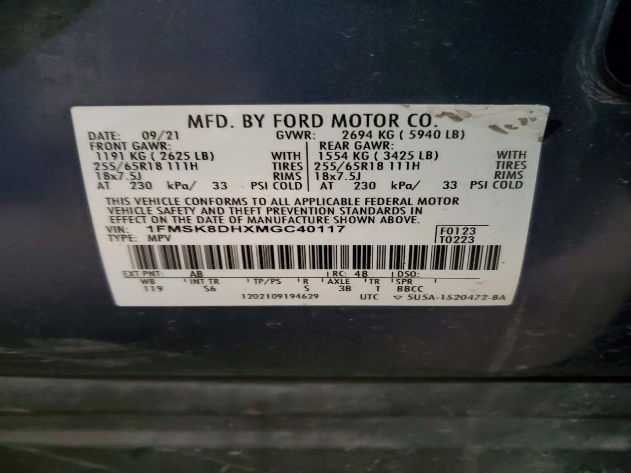 2021 FORD EXPLORER XLT photo 13