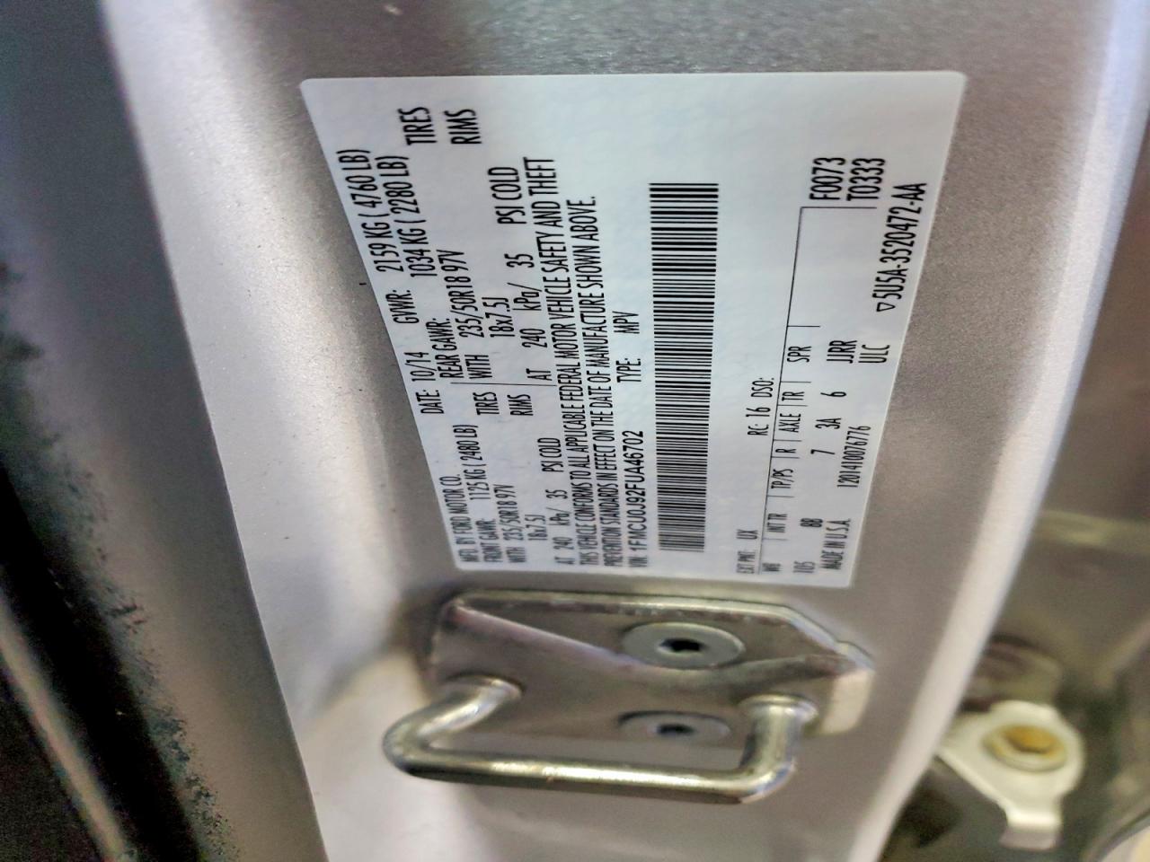 2015 FORD ESCAPE TITANIUM photo 25