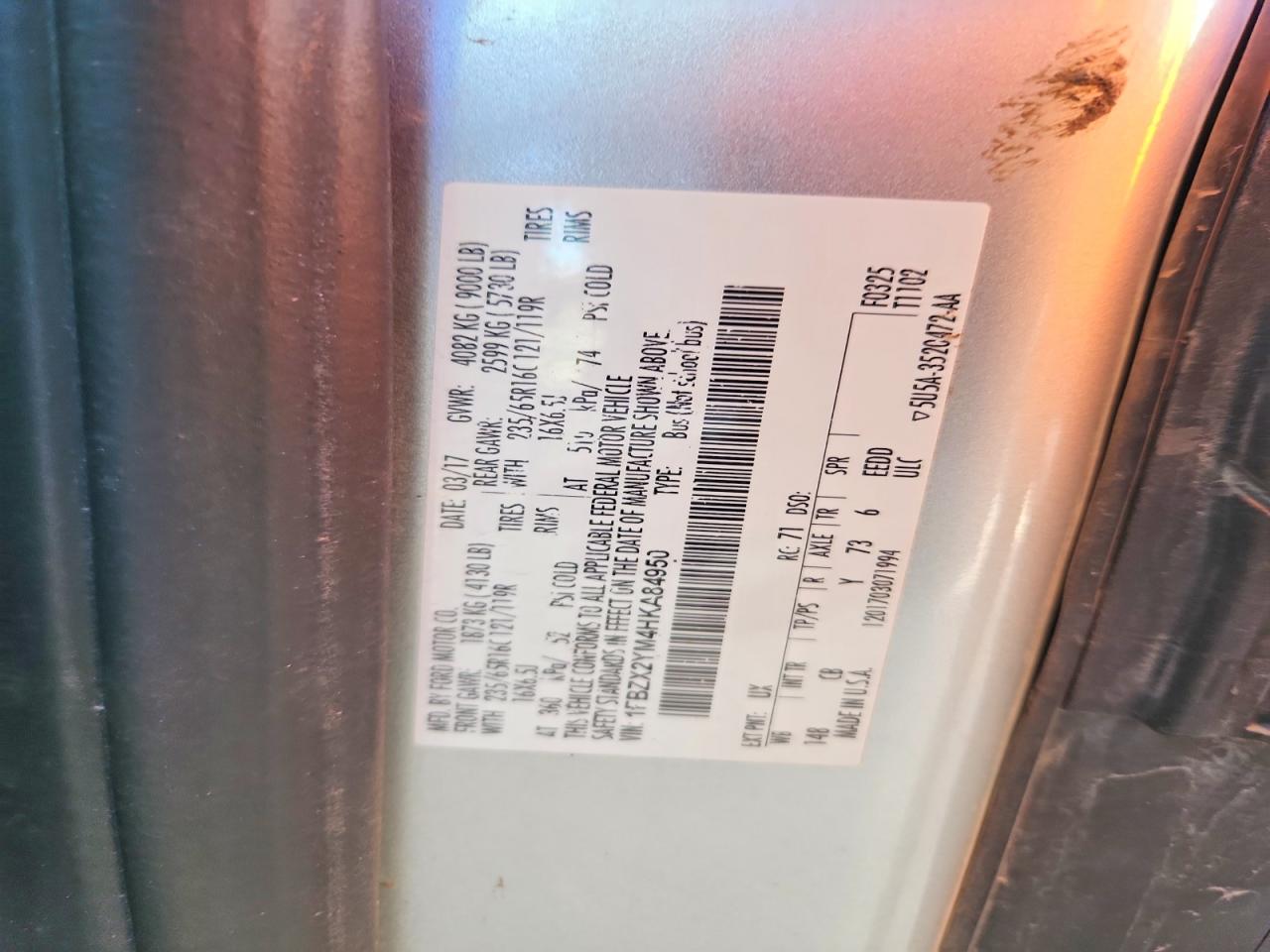 2017 FORD TRANSIT T-350 photo 13