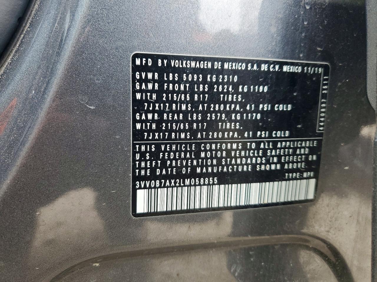 2020 VOLKSWAGEN TIGUAN S photo 25