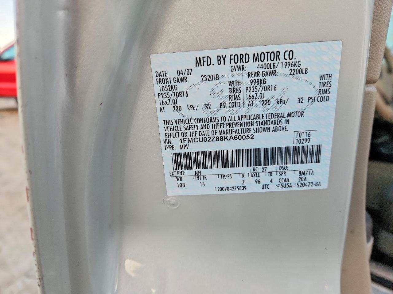 2008 FORD ESCAPE photo 34