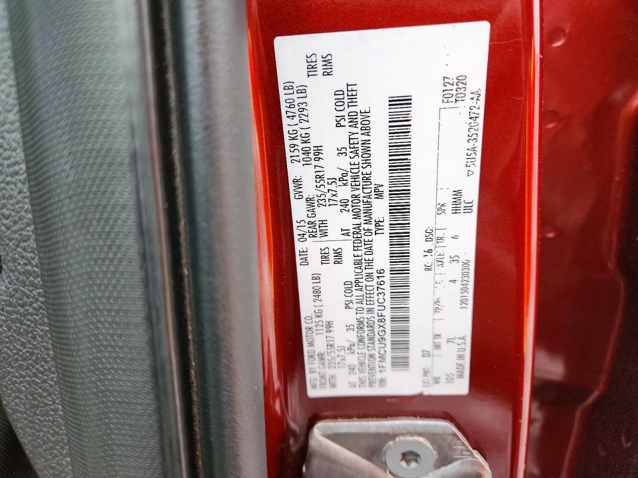 2015 FORD ESCAPE SE photo 25