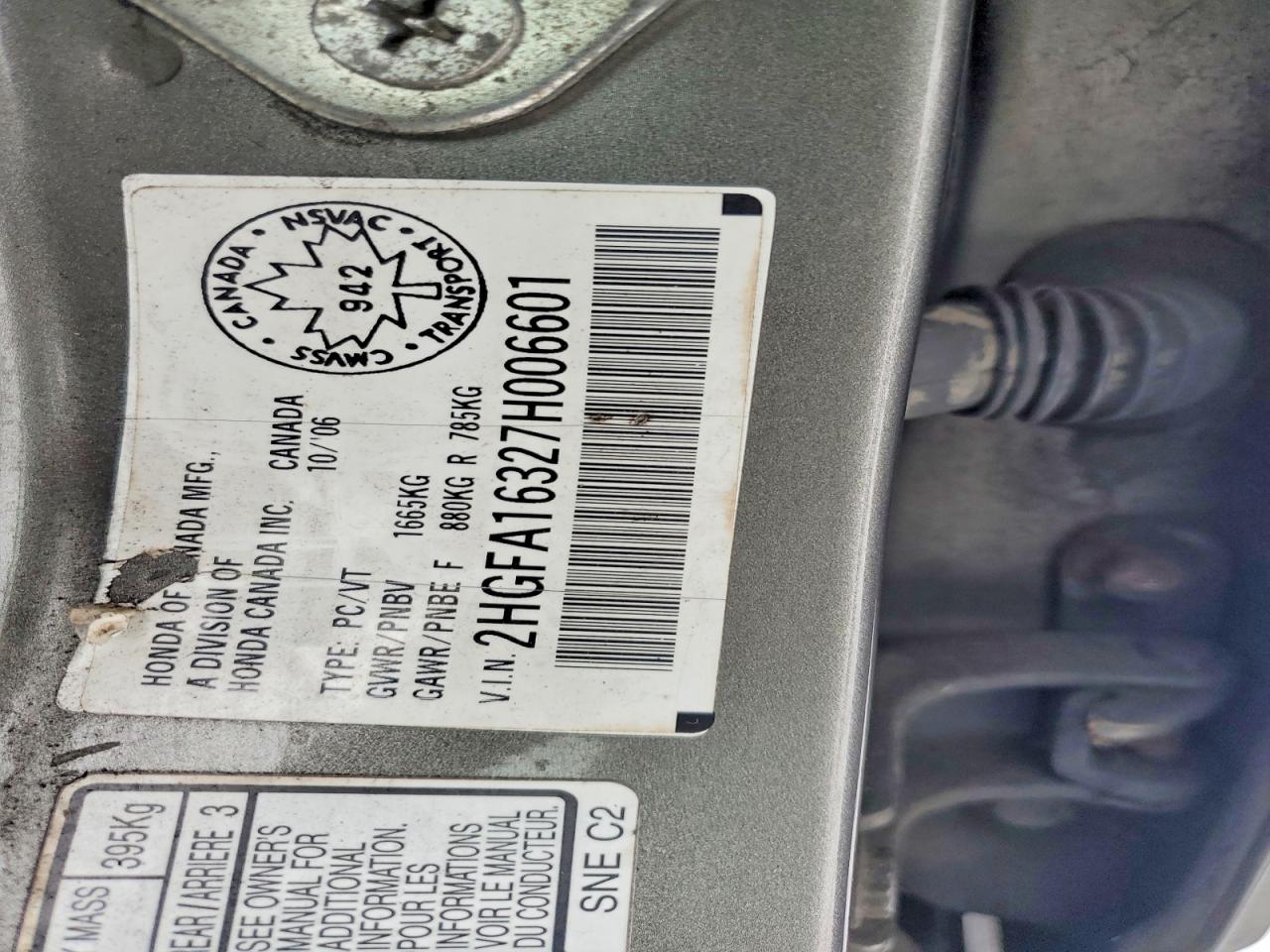 2007 HONDA CIVIC photo 12