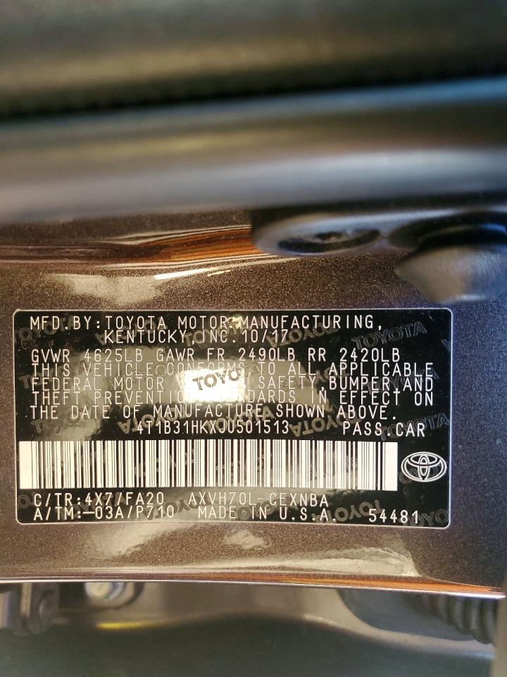 2018 TOYOTA CAMRY photo 12