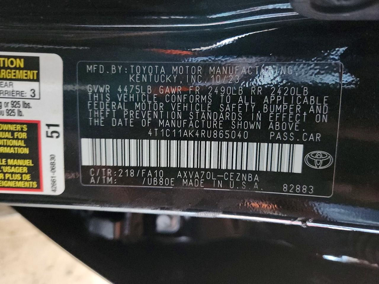 2024 TOYOTA CAMRY LE photo 23