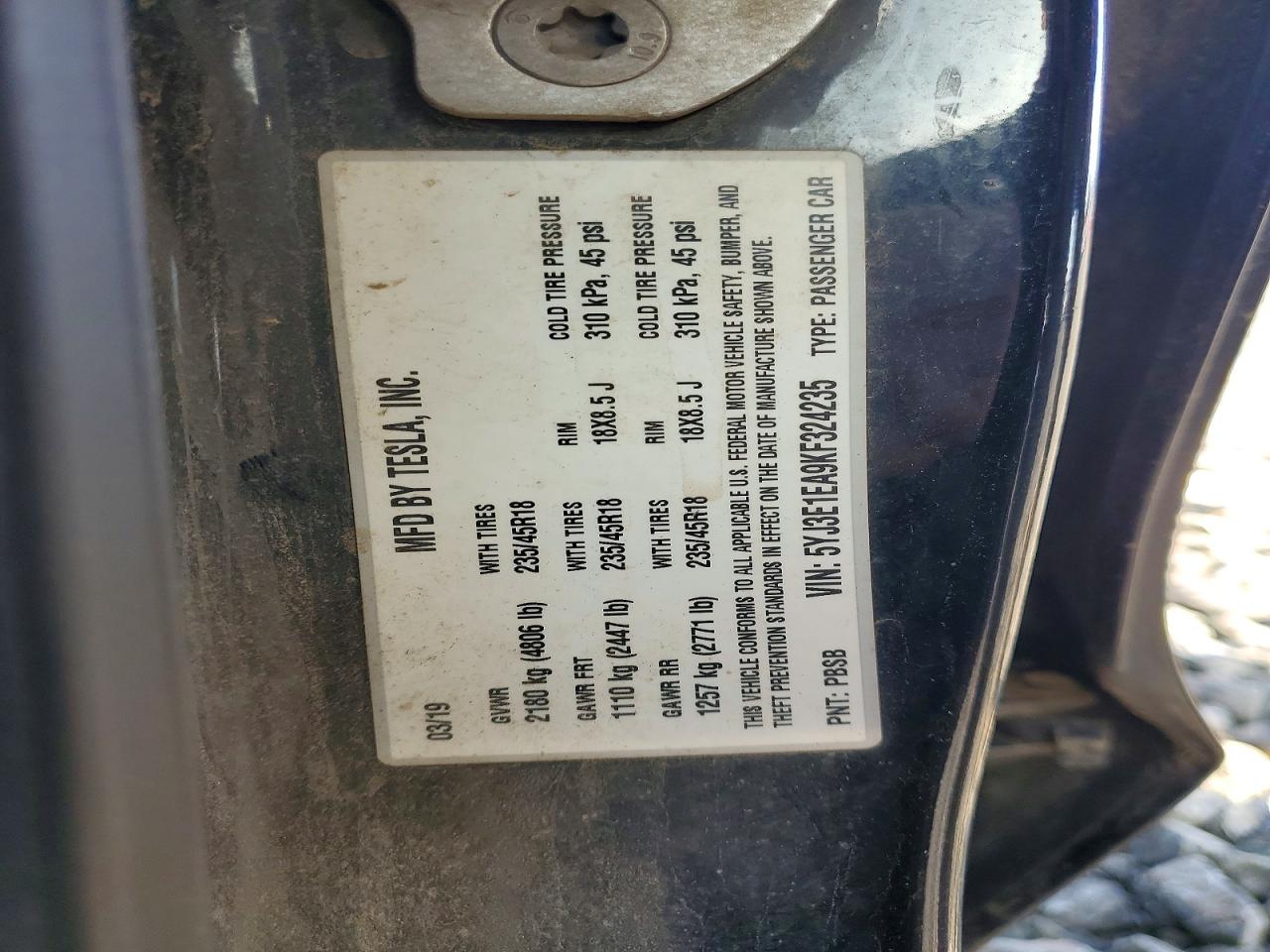 2019 TESLA MODEL 3 photo 12