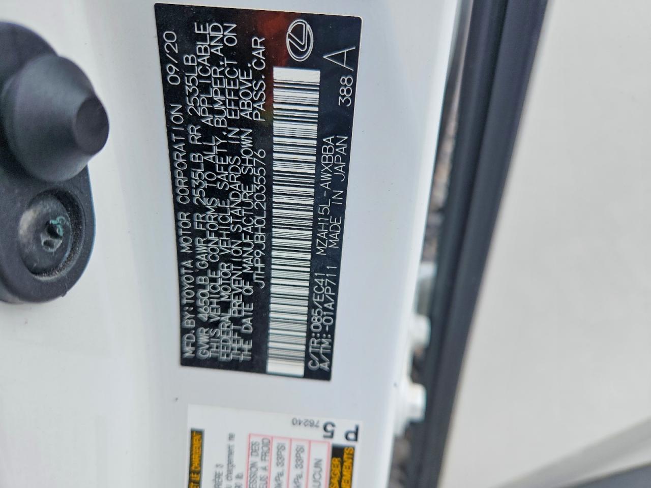 2020 LEXUS UX 250H photo 12