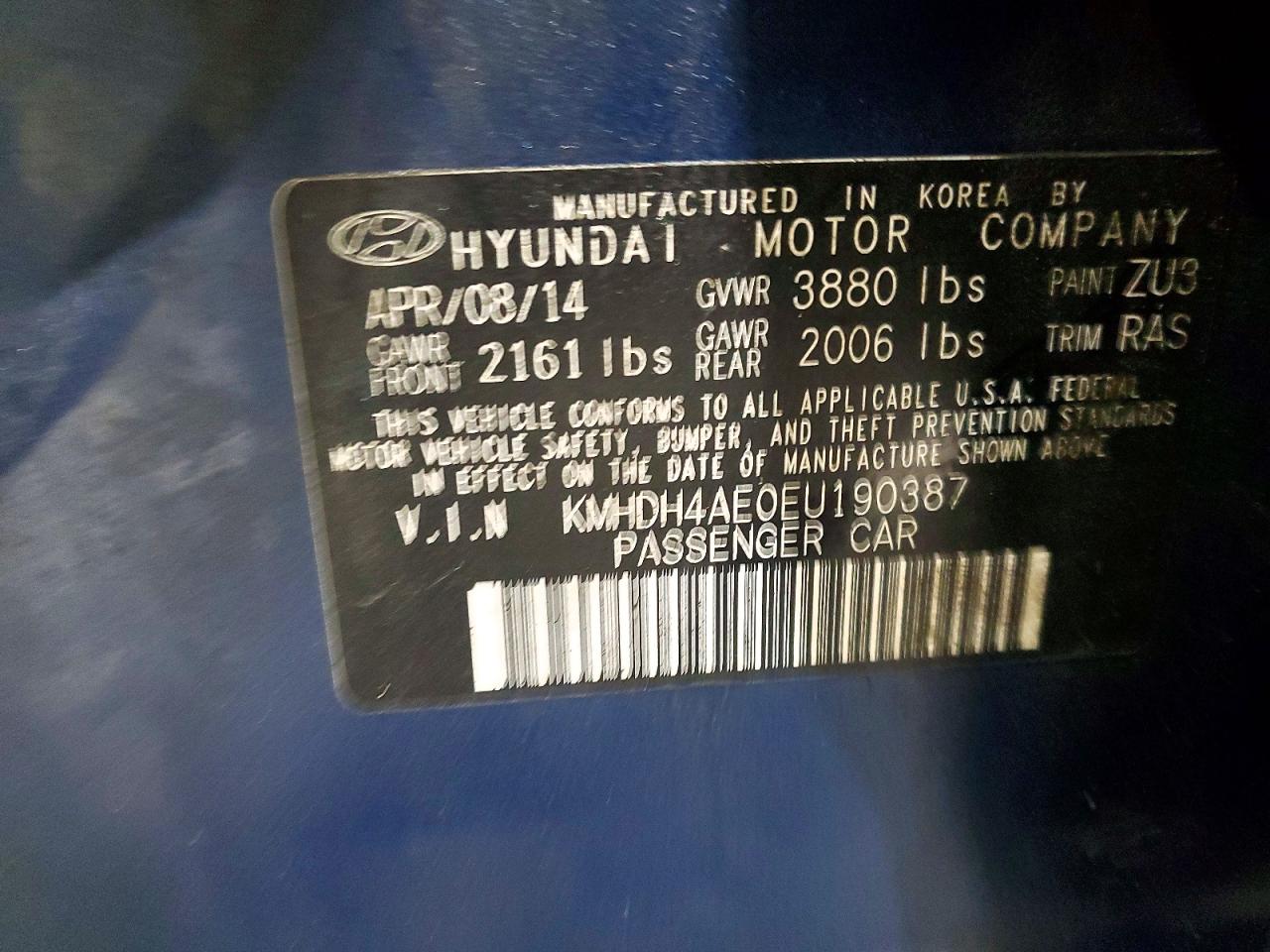 2014 HYUNDAI ELANTRA SE photo 23