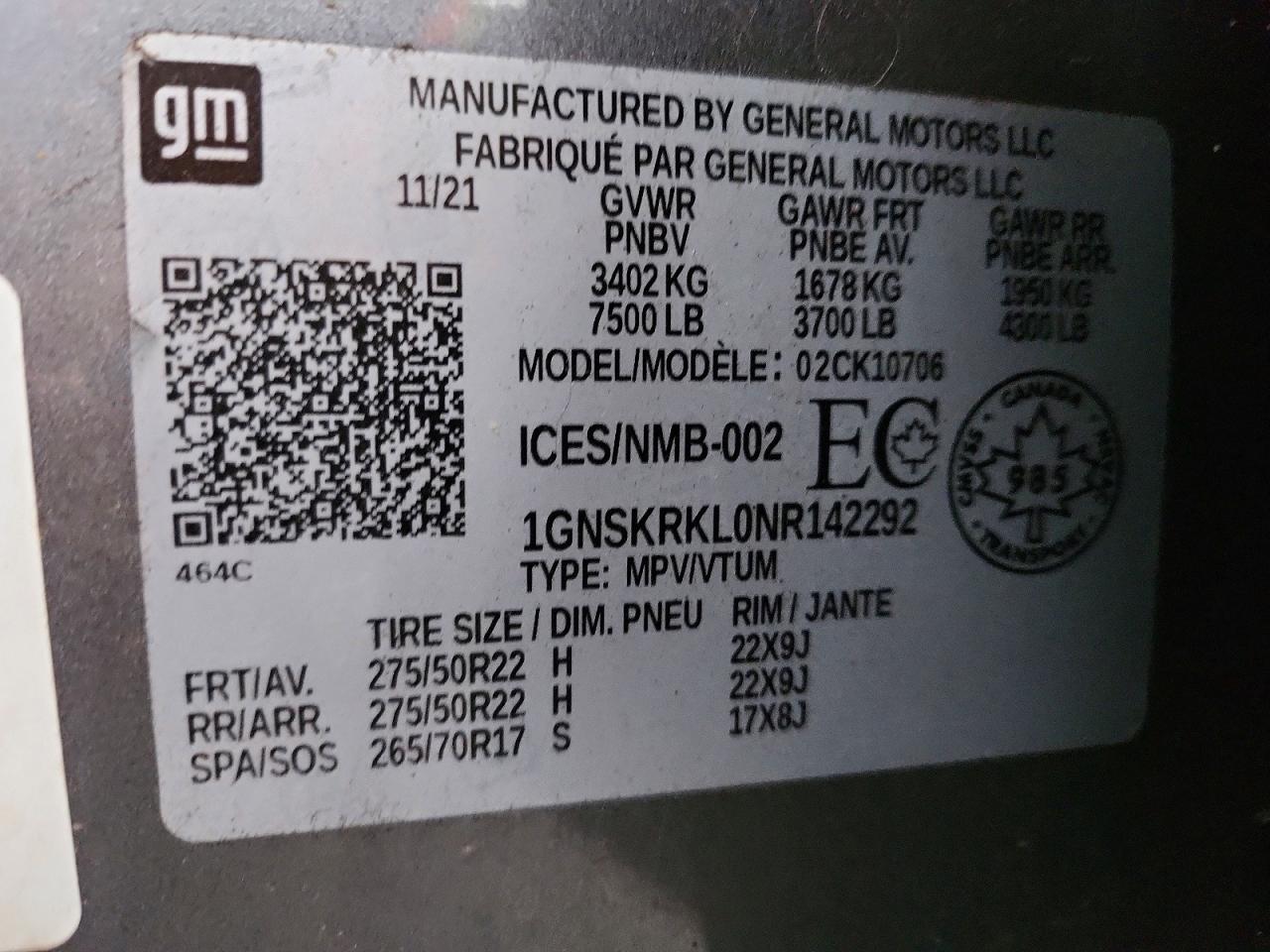 2022 CHEVROLET TAHOE K1500 RST photo 13